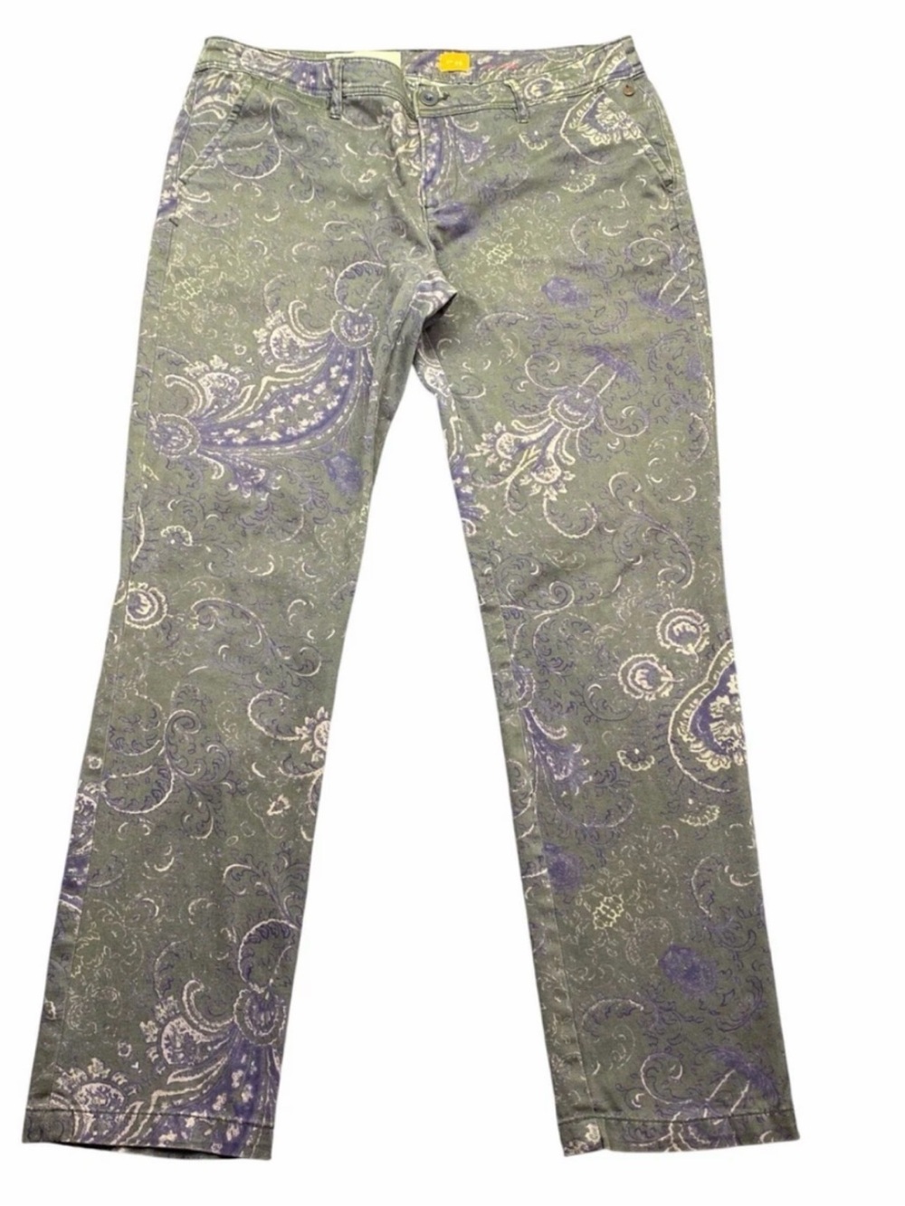 Pilcro and the Letterpress Green Paisley Straight Leg Jeans
